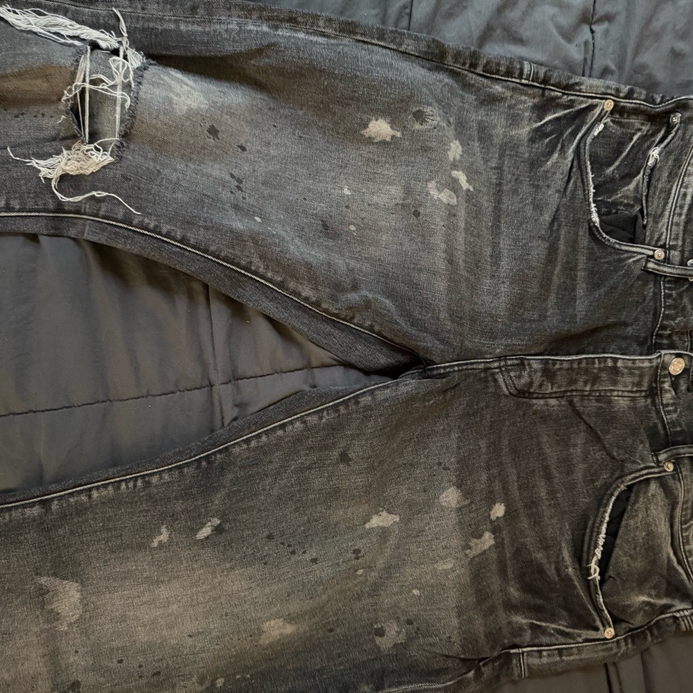 purple jeans Men's Relaxed Fit Distressed Charcoal